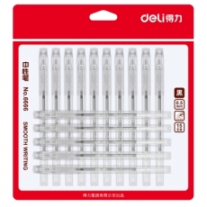得力（deli）6666中性笔签字笔办公用品办公用笔中小学生笔碳钨滚珠0.5mm15支装黑色